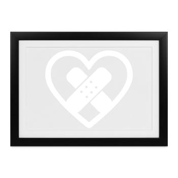 Herz + Betreuungsassistent – Super-Elternbetreuungshilfe - Gerahmtes Poster (37 × 27 cm) - Schwarz - Vorne