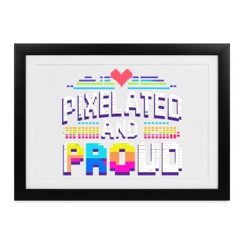 Pixel - Gerahmtes Poster (37 × 27 cm) - Schwarz - Vorne