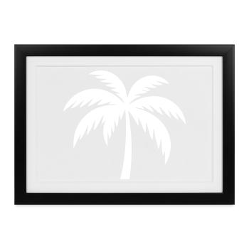 Palme Silhouette - Gerahmtes Poster (37 × 27 cm) - Schwarz - Vorne