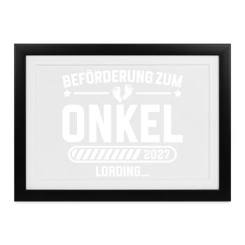 Werdender Onkel 2027 Schwangerschaft Ankündigen - Gerahmtes Poster (37 × 27 cm) - Schwarz - Vorne