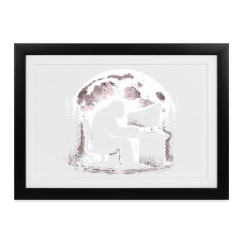 Bigfoot Programmierer - Gerahmtes Poster (37 × 27 cm) - Schwarz - Vorne