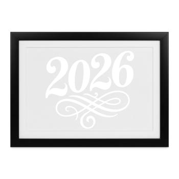 2026 Jahr - Gerahmtes Poster (37 × 27 cm) - Schwarz - Vorne