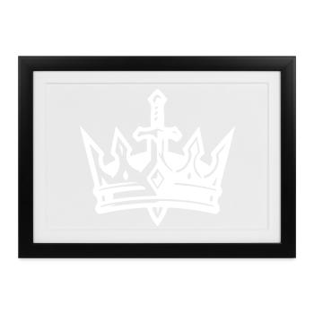 Krone Schwert - Gerahmtes Poster (37 × 27 cm) - Schwarz - Vorne