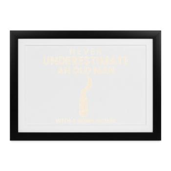 Drechseln Geschenk Drechsler Opa Papa Lustig - Gerahmtes Poster (37 × 27 cm) - Schwarz - Vorne