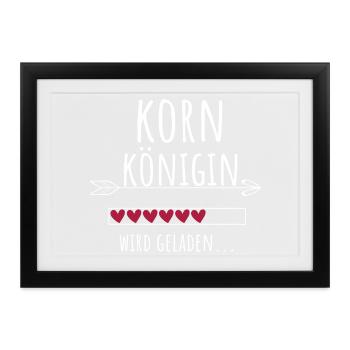 Kornkönigin Landwirtschaft Königin Geschenk - Gerahmtes Poster (37 × 27 cm) - Schwarz - Vorne