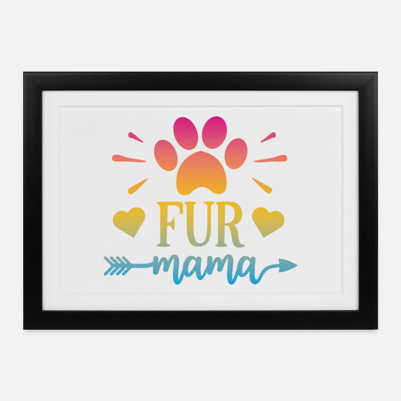 Pelz Mama - Gerahmtes Poster (37 × 27 cm) - Schwarz