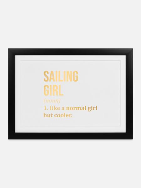 Segeln, Segeln, Segeln - Gerahmtes Poster (37 × 27 cm) - Schwarz