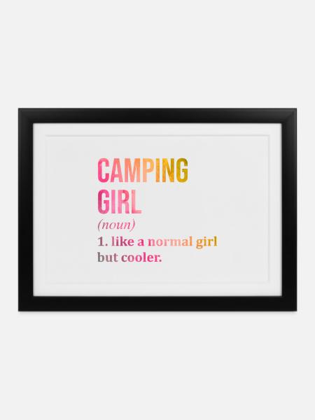 Camper Camper Camper - Gerahmtes Poster (37 × 27 cm) - Schwarz
