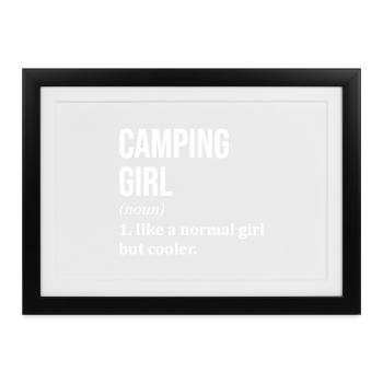 Camping Camping Camping - Gerahmtes Poster (37 × 27 cm) - Schwarz - Vorne
