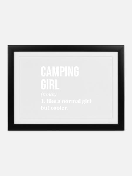 Camping Camping Camping - Gerahmtes Poster (37 × 27 cm) - Schwarz