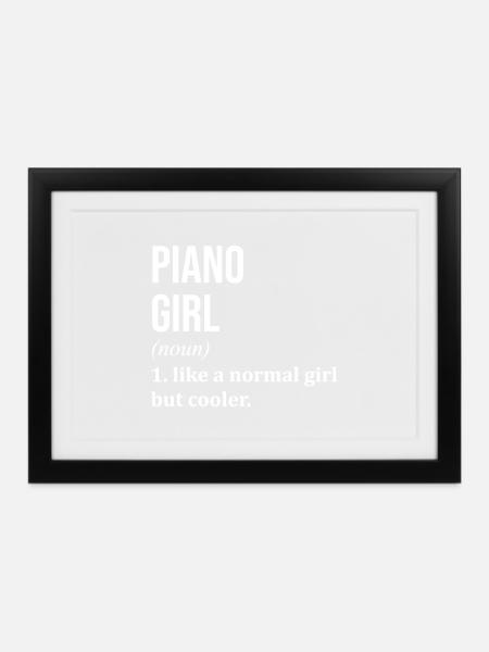 Klavier Klavier Klavier - Gerahmtes Poster (37 × 27 cm) - Schwarz