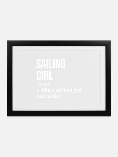 Segeln, Segeln, Segeln - Gerahmtes Poster (37 × 27 cm) - Schwarz