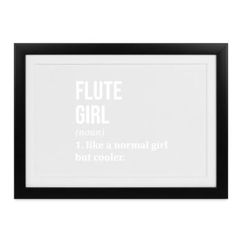 Flöte Flöte Flöte - Gerahmtes Poster (37 × 27 cm) - Schwarz - Vorne