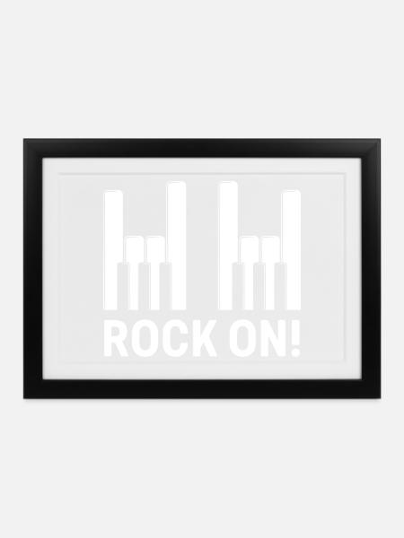 Rock auf Klaviertasten - Gerahmtes Poster (37 × 27 cm) - Schwarz