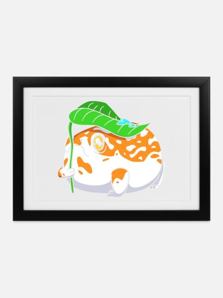 Frosch Desert Rain Frog - Gerahmtes Poster (37 × 27 cm) - Schwarz