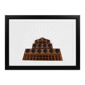 Soundsystem - Gerahmtes Poster (37 × 27 cm) - Schwarz - Vorne