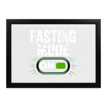 Fasting Mode ON Switch Design - Gerahmtes Poster (37 × 27 cm) - Schwarz - Vorne