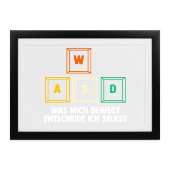 Zocken Computerspieler Zocker Gaming Gamer - Gerahmtes Poster (37 × 27 cm) - Schwarz - Vorne