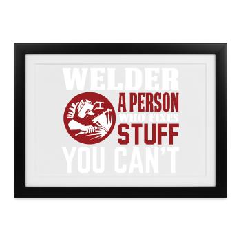 Schweißer eine Person.... - Gerahmtes Poster (37 × 27 cm) - Schwarz - Vorne