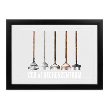CEO of Rechenzentrum Gärtner Garten Gartenarbeit - Gerahmtes Poster (37 × 27 cm) - Schwarz - Vorne