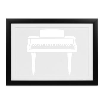 Klavier Geschenk Pianist - Gerahmtes Poster (37 × 27 cm) - Schwarz - Vorne