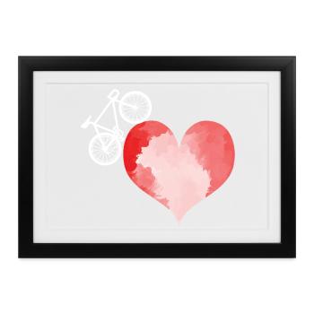 Radfahren Fahrrad Sport Radfahren Radfahrer - Gerahmtes Poster (37 × 27 cm) - Schwarz - Vorne