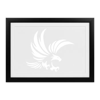 Weißer Totemadler - Gerahmtes Poster (37 × 27 cm) - Schwarz - Vorne