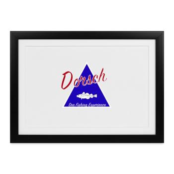 Dorsch Sea Fishing Experience Hoodie I Angeln Meer - Gerahmtes Poster (37 × 27 cm) - Schwarz - Vorne
