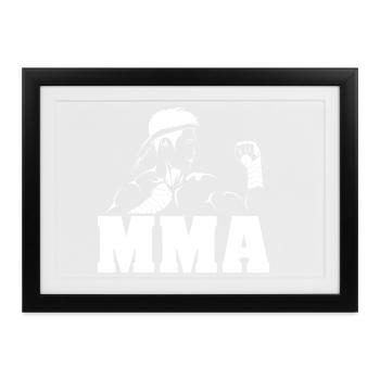 mixed martial arts symbol fighter mma Geschenk - Gerahmtes Poster (37 × 27 cm) - Schwarz - Vorne