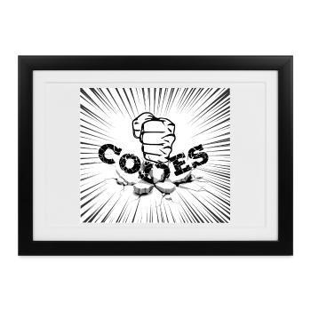 CRACK-CODES - Gerahmtes Poster (37 × 27 cm) - Schwarz - Vorne
