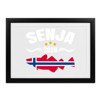 Senja Angeltour Norwegen 2026 - Gerahmtes Poster (37 × 27 cm) - Schwarz - Vorne