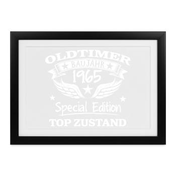 Vintage Baujahr 1965 Retro Design Geschenk - Gerahmtes Poster (37 × 27 cm) - Schwarz - Vorne