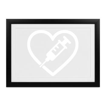 Herz + Krankenschwester – Super-Eltern-Krankenschwester - Gerahmtes Poster (37 × 27 cm) - Schwarz - Vorne