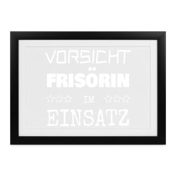Berufung Frisoerin - Gerahmtes Poster (37 × 27 cm) - Schwarz - Vorne