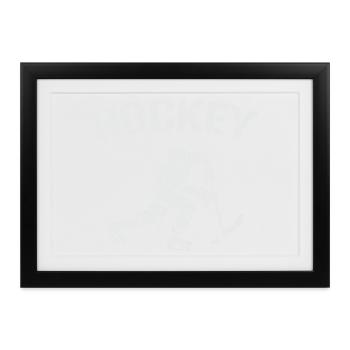 Hockey-Silhouette: Eiszeit auf dem Eis - Gerahmtes Poster (37 × 27 cm) - Schwarz - Vorne