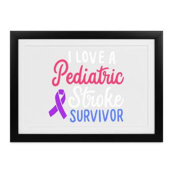 I Love a Pediatric Stroke Survivor Ribbon Art - Gerahmtes Poster (37 × 27 cm) - Schwarz - Vorne