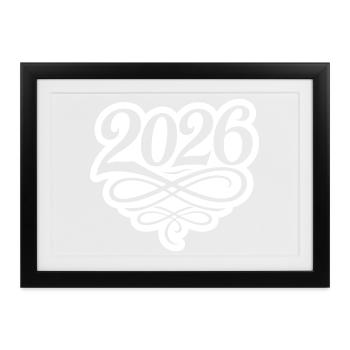 2026 Jahr - Gerahmtes Poster (37 × 27 cm) - Schwarz - Vorne