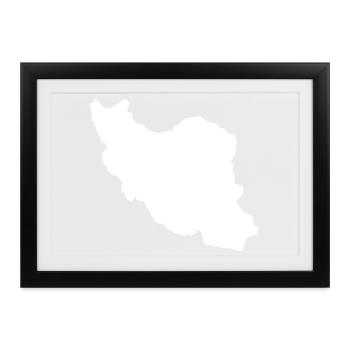 Iran Silhouette - Gerahmtes Poster (37 × 27 cm) - Schwarz - Vorne