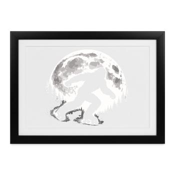 Bigfoot Roller Skater - Gerahmtes Poster (37 × 27 cm) - Schwarz - Vorne