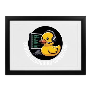 Quakender Debugging Berater Geschenk Nerd - Gerahmtes Poster (37 × 27 cm) - Schwarz - Vorne