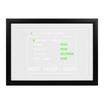 System Check Incident Report IT Humor Geschenk - Gerahmtes Poster (37 × 27 cm) - Schwarz - Vorne