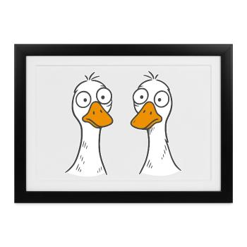 Dumme Gänse - Gerahmtes Poster (37 × 27 cm) - Schwarz - Vorne