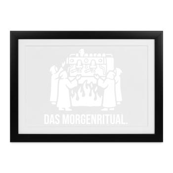 Das Morgenritual Espresso - Gerahmtes Poster (37 × 27 cm) - Schwarz - Vorne