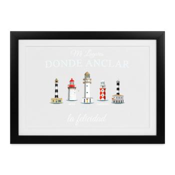 Balearen, Ibiza, Formentera, Mallorca, Menorca - Gerahmtes Poster (37 × 27 cm) - Schwarz - Vorne