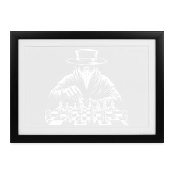Pestdoktor Schach-Gambit - Gerahmtes Poster (37 × 27 cm) - Schwarz - Vorne