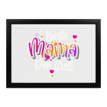 Beste Mama Der Welt - Gerahmtes Poster (37 × 27 cm) - Schwarz - Vorne
