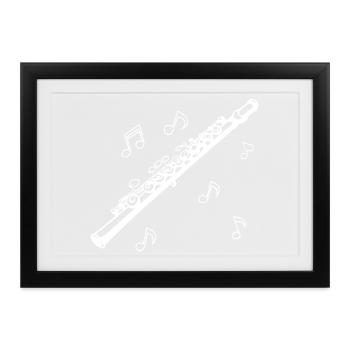 Flöte - Gerahmtes Poster (37 × 27 cm) - Schwarz - Vorne