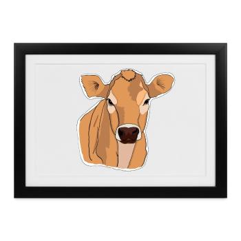 Kuh Kühe - Gerahmtes Poster (37 × 27 cm) - Schwarz - Vorne