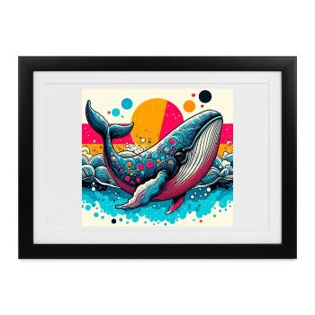 Wal - Gerahmtes Poster (37 × 27 cm) - Schwarz - Vorne