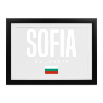 Sofia Bulgarien - Gerahmtes Poster (37 × 27 cm) - Schwarz - Vorne